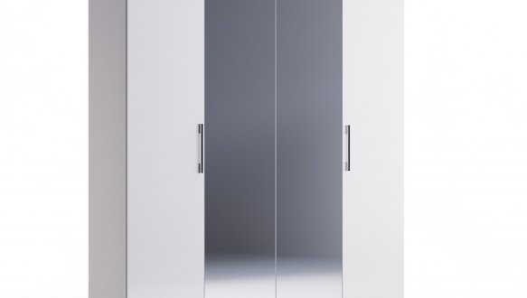 Шкаф 4дв с зеркалом Миромарк Фемели 4 дверный белый глянец 180 см