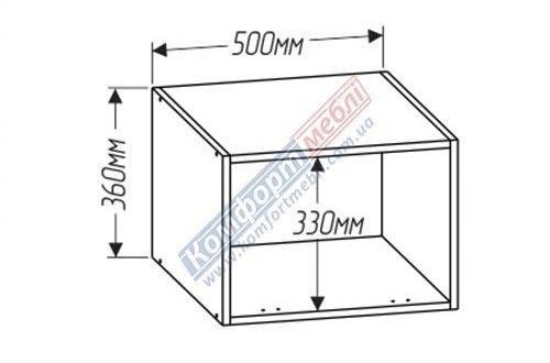 Антресоль А50.36.1Д Бар глубокая Крашеный высокий глянец с печатью 0