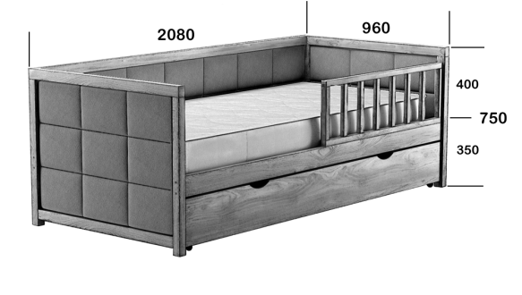 Детская кровать с ящиками Nevis 9