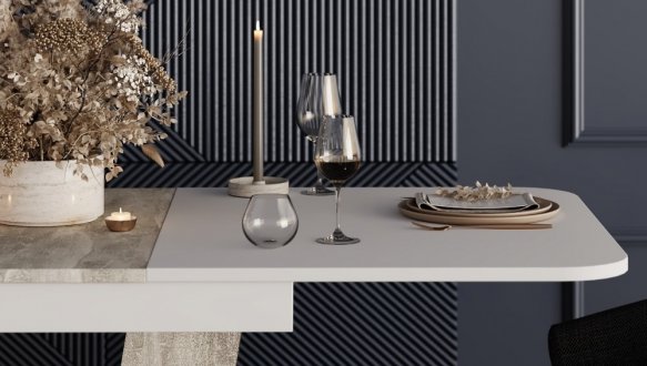 Стол-трансформер Vendi Белый бриллиант/Ателье светлый 1