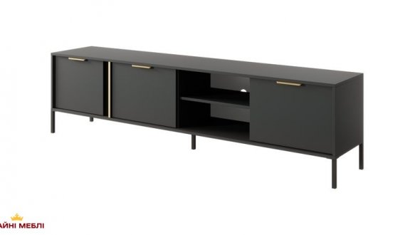 Тумба під ТВ Lars/Ларс RTV203 3D Антрацит Perfect Home Ширина 203 см 1