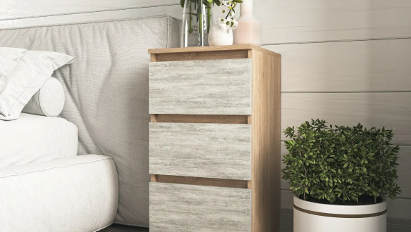 Тумба приліжкова Moreli T216 Дуб Сонома/Бетон