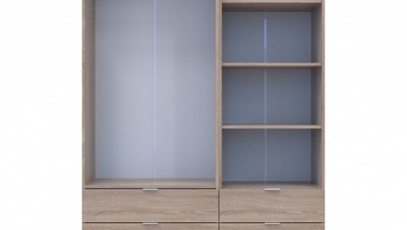 Шкаф Дорос Гелар двухдверный с пеналом Дуб Сонома 138 см 2