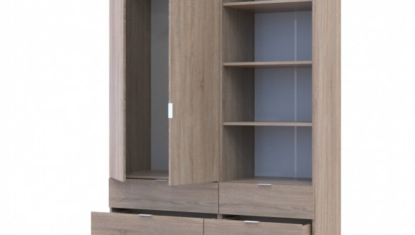 Шкаф Дорос Гелар двухдверный с пеналом Дуб Сонома 138 см 0