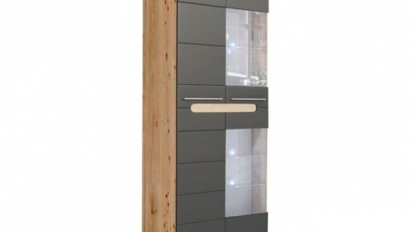 Шафа 2Д Б'янко (скло) Графіт