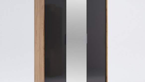 Шкаф 3дв с зеркалом Миромарк Луна 3 дверный дуб крафт 140 см