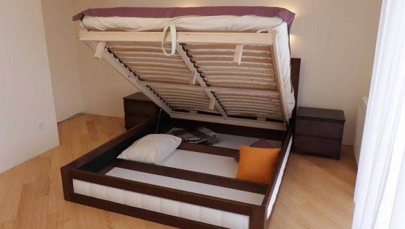 Кровать деревянная Дримка Амелия с подьемным механизмом и нишей для белья Бук 7