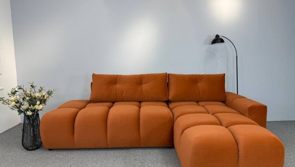 Кутовий диван розкладний крокуюча єврокнижка Елізіум Сапфір 277 см 24