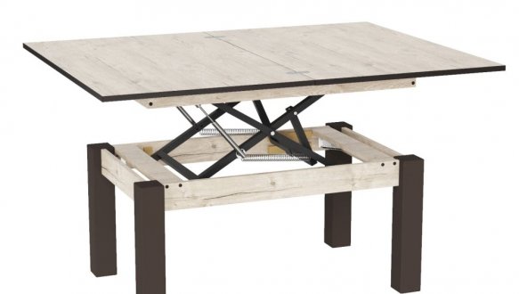 Стол-трансформер B-Fly Glass Дуб Экспрессив песочный/Венге ноги/Белое стекло 2