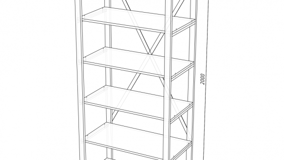 Стеллаж LOFT 900 Дуб Сонома / Чёрный мат MebliRoMax 0