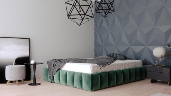 Ліжко м'яке Za House Furniture Сонель подіум з підйомним механізмом та нішею для білизни