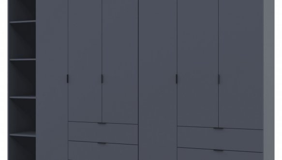 Шкаф для одежды Дорос Гелар графит 6 дверной с пеналом 292,4 см 2