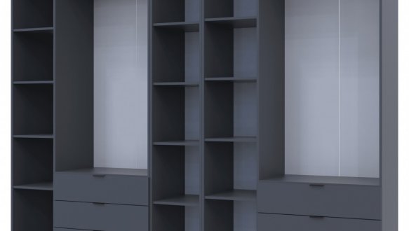 Шкаф для одежды Дорос Гелар графит 6 дверной с пеналом 292,4 см 3