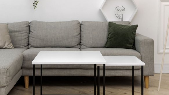 Комплект столиков Квадро S + М белый