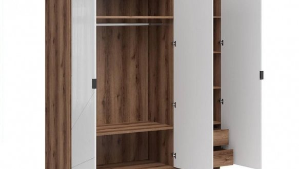 Шафа SZF3D BRW Poland Forn 3 дверна білий глянець 180 см 2