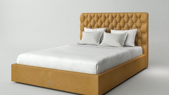 Ліжко м'яке двоспальне Лев Анталія з підйомним механізмом та нішею для білизни 5