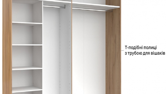 Шкаф-купе с зеркалом Миромарк Асти 2 дверный дуб крафт 250 см 16