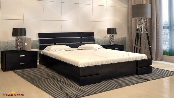 Кровать деревянная ArborDrev Дали Люкс с подьемным механизмом и нишей для белья Сосна / Бук 3