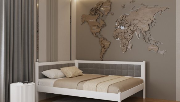 Ліжко двоспальне дерев'яне Лев Мілвокі Щит бука 2