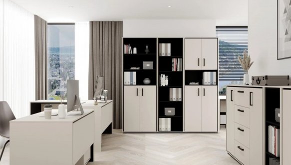 Комод KOM2D1W Прайм Кашемир / Черный 3