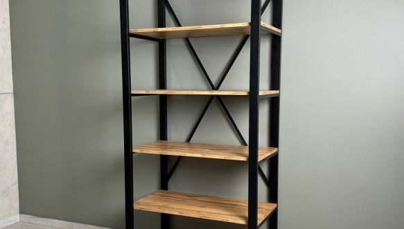 Стеллаж LOFT 900 Дуб Сонома / Чёрный мат MebliRoMax