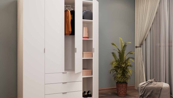 Шафа 4Д Гелар Дорос 4 дверна білий 155 см 14