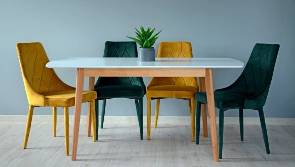 Стіл Exen II / Ексен II Інтарсіо Білий Розкладний 120/160 см 3