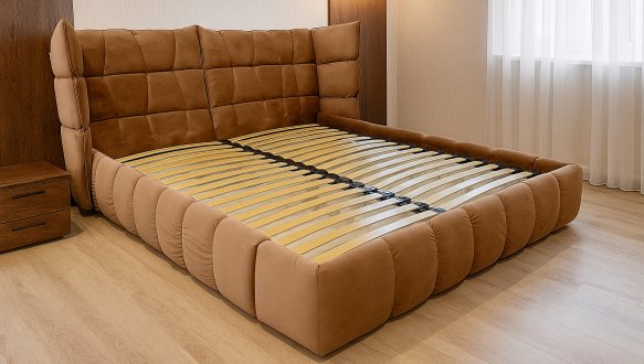 Ліжко м'яке Городок меблі Емма з підйомним механізмом та нішею для білизни