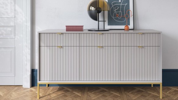 Комод Сірий/Золоті ніжки KSZ154 Nova