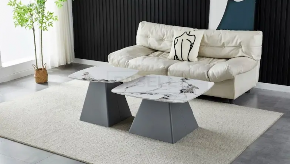 Журнальні столики (d80х42 + d60х51) Danton PP White Glossy