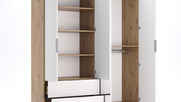 Шкаф4дв 2шх Миромарк Реймонд 4 дверный дуб артизан 183 см 0