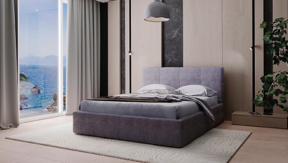 Ліжко м'яке Za House Furniture Глорія без підйомного механізму