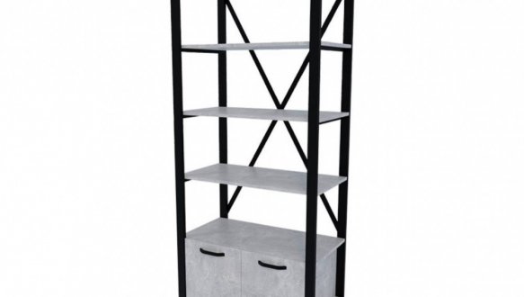 Стеллаж LOFT 900 2Д Дуб Сонома / Чёрный мат MebliRoMax 4