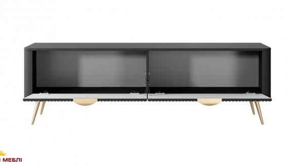 Тумба під ТВ Lante/Ланте RTV163 2D Чорний золоті ніжки Perfect Home Ширина163 см 0