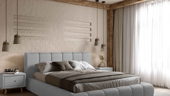 Ліжко м'яке двоспальне Віоріна Деко Подіум 9