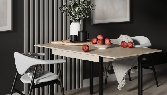 Стол-трансформер Lunch Гикори рокфорд светлый/Чёрный