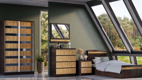 Модульная спальня Ida/Ида Киевский стандарт Венге/Дуб Аппалаччи