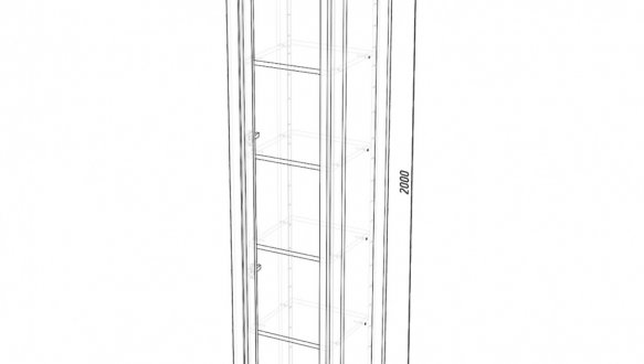 Пенал LOFT вітрина Дуб Сонома / Чорний мат MebliRoMax 4