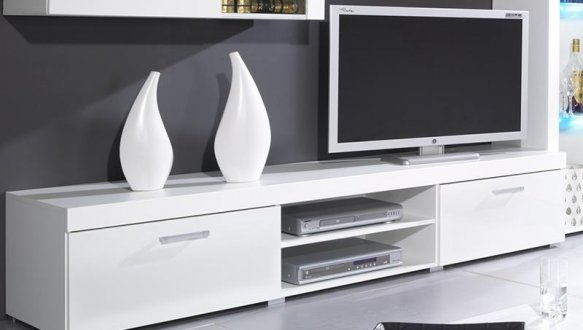 Тумба ТВ білий/білий глянець Samba