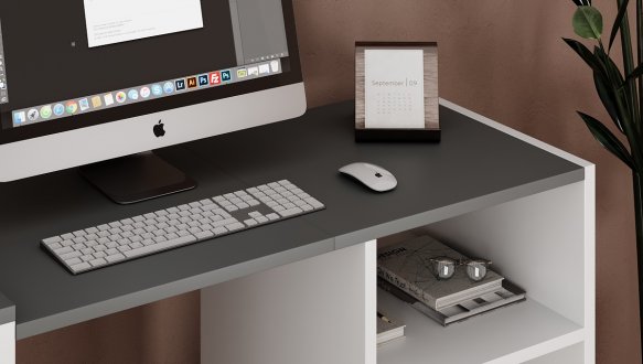 Тумба-трансформер Dolli Белый бриллиант/Графит серый