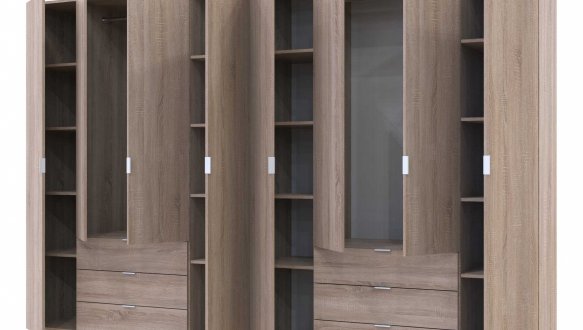 Шкаф Гелар 4+4 Дорос 8 дверная графит 310 см 14