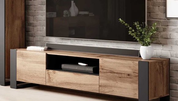 Тумба ТВ Wood/Вуд RTV180 Дуб вотан/Антрацит Cama Ширина 180 см 0