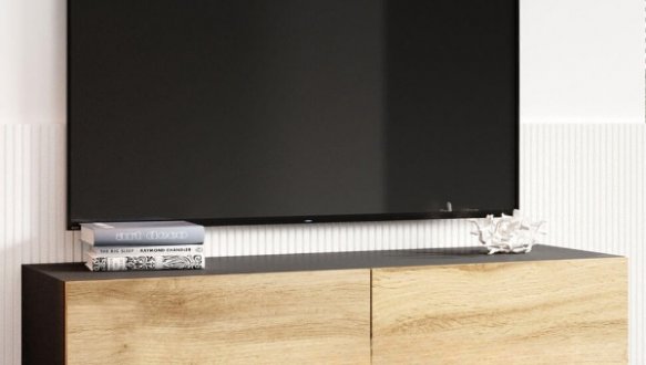 Тумба під ТВ Vigo/Віго RTV140 Дуб вотан/Чорний Cama Ширина 140 см