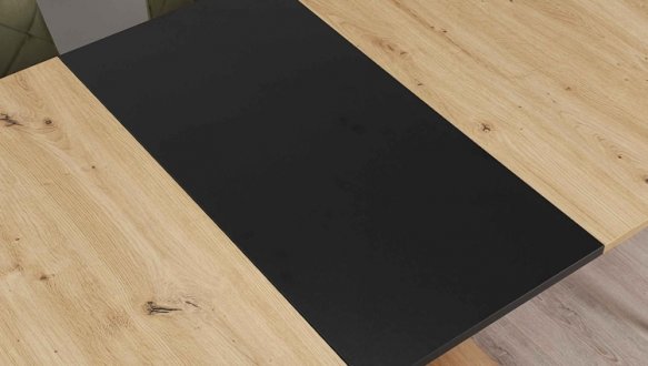 Стол Cassandra Интарсио Дуб Артизан/Чорний Раскладной 140/180 см 9