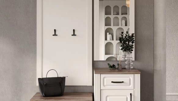 Модульний передпокій ВМК-Україна Канді Білий альпійський / Дуб стірлінг / Білий матовий