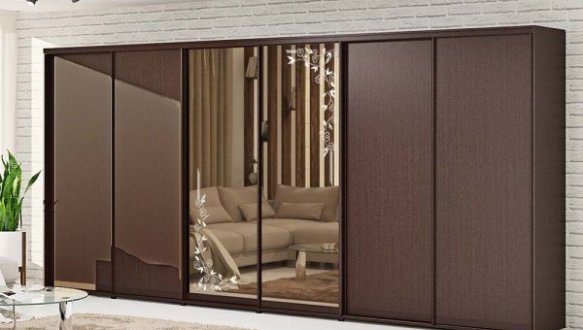 Шкаф-купе с зеркалом Комфорт мебель венге 6 дверный 540 см
