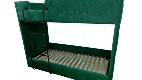 Кровать двухьярусная детская мягкая Городок Флаффи с подъемным механизмом 0