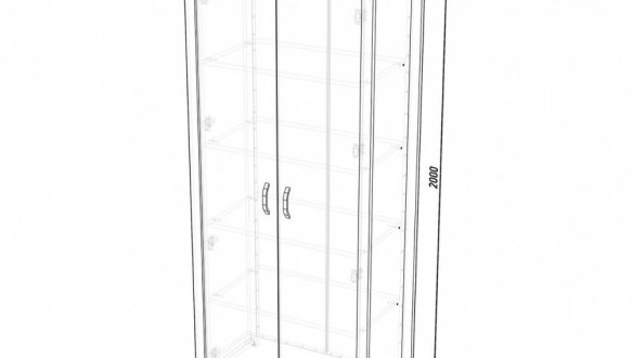 Шафа 2Д LOFT полиці Дуб Сонома / Чорний мат MebliRoMax 4