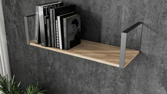 Полка настенная сонома/черный XS28