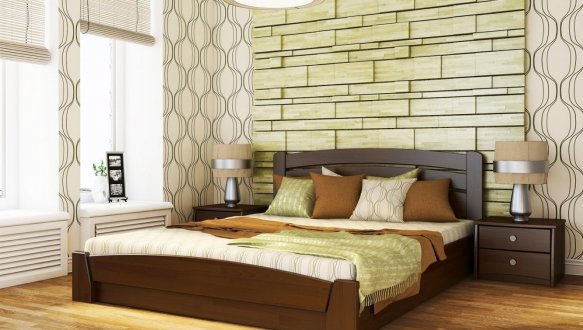 Ліжко дерев'яне Естелла Селена Аурі з підйомним механізмом і нішею для білизни Щит / Масив Бук 10